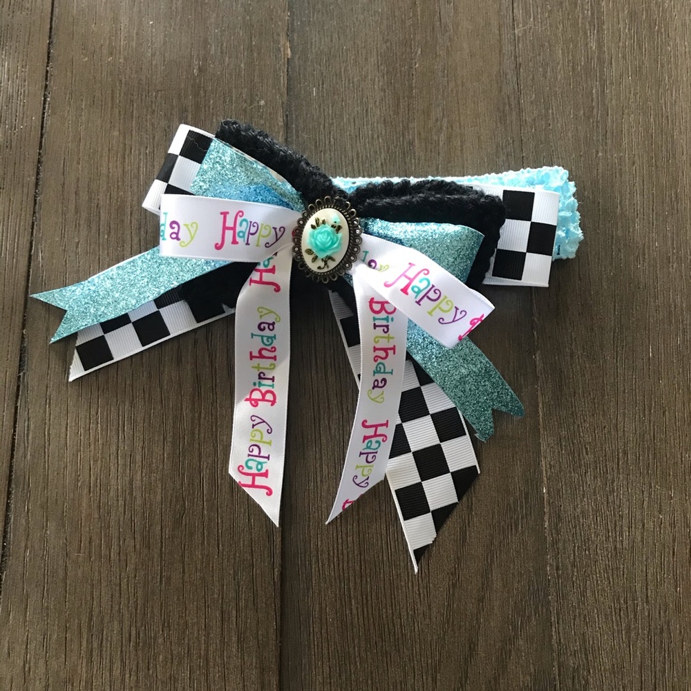 Alice in wonderland birthday bow
